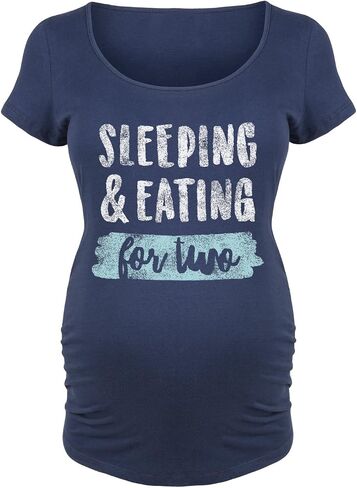 Sleeping and Eating for Two - Maternity Scoop Neck T-Shirt in Saudi Arabia
