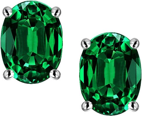 Star K Sterling Silver Oval 8x6mm Classic Earring Studs in Saudi Arabia