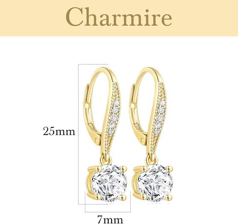 Gold Dangle Earrings for Women 14K Gold Earrings for Women Drop Earring for Womens Dangling Forever-Chic Drop Silhouette Leverback Earring for Womens 25mm in Saudi Arabia