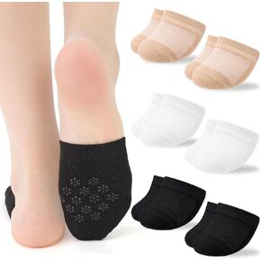 12 Pairs Toe Socks Womens for Mules, Cotton Half Socks No Show Invisible Non-slip Liners for Clogs White, Black, Skin in Kuwait