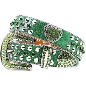 Glittered Belt Jeans Waistband Punk Rivets Studded Belt Jeweled Heart Waistband for Street Player Club Party Wear in Saudi Arabia