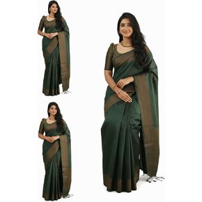 Women's Kerala Cotton Kasavu Saree - 5.80 Mtr With Running Blouse Piece in Kuwait