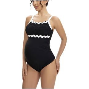 Maternity Swimsuit Swim Dress One Piece Knotted Crisscross Split Hem Bathing Suit in Saudi Arabia