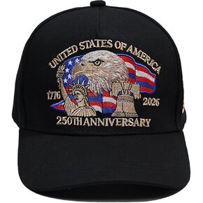 250th Anniversary USA Hat,Patriotic Baseball Caps,Embroidered Pattern, Adjustable Baseball Cap for Men Women in Saudi Arabia
