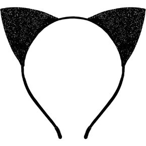 Black Cat Ears Headband – Glittery Feline Costume Accessory for Halloween, Cat-Themed Parties, School Plays, and Dress-Up Events in Saudi Arabia