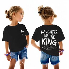 Christian Faith Jesus Shirts for Girls Daughter of the King Shirt Religious Cross Graphic Tees Bible Verse Cute Tops in Saudi Arabia