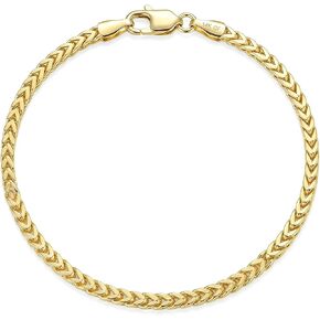 14K Gold Franco Square Box Bracelets for Men & Women 2.5mm Dainty Waterproof Men's Bracelets Non-tarnish Fashion Chain Bracelet Jewelry Stackable Unisex Hand Chain Gift in Saudi Arabia