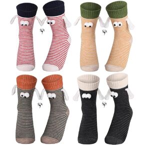 4 Pairs Holding Hands Socks - Funny Socks with Personality, Cute and Colorful Animated Socks for Women Men, Gifts for Friends and Family in Saudi Arabia