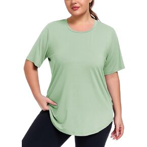 ForHailey Women's Plus Size Workout Tops UPF 50+ Sun Protection Gym Running T Shirts Loose Fit Yoga Summer Sport Tee XL-5XL in Saudi Arabia