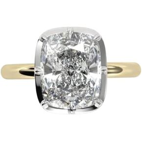 3 Carat Elongated Cushion Moissanite Diamond Engagement Ring: Georgian Button Back Settin,14 kt Gold Plated wedding gift,Gift For Her,gsize 3-12. in Saudi Arabia
