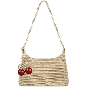 Women Cherry Straw Shoulder Bag Summer Woven Crossbody Purse Beach Vacation Tote Hobo Handbag in Saudi Arabia