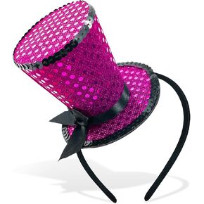 Fuchsia Mini Top Hat on Headband Sequin in Saudi Arabia