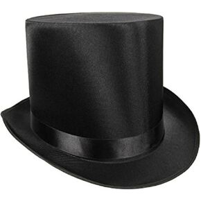 Tall Satin Finish Formal Crown Hat - One Size Deluxe Dress Up Accessory for Roaring 20s Party, Magician, Circus Ringmaster, Steampunk & Victorian Era Costume in Saudi Arabia