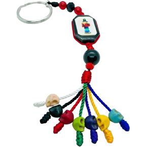 Santuario Jewelry Holy death keychain 7 powers 7 skulls colors beads handmade in Saudi Arabia