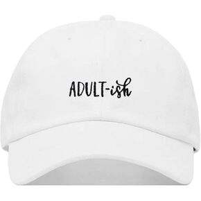 Adultish Baseball Hat, Embroidered Dad Cap, Unstructured Soft Cotton, Adjustable Strap Back (Multiple Colors) in Saudi Arabia