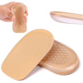 1/2 Inch Heel Lifts, Gel Heel Raisers for Leg Length Discrepancies Brown Foot Height Increase Insoles Soft Shoe Lifts for Women Men Uneven Legs Comfort Half Foot Insoles for Heels Pain, 1 Pair in Kuwait