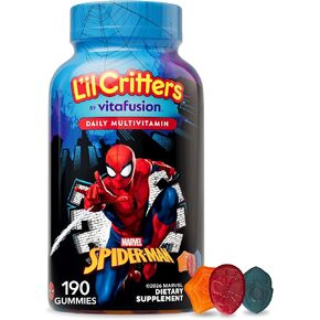 Lil Critters Marvel Spider-Man Kids Multivitamin Gummies | 190 Count | Gummy with Vitamins A B C D E | Fruit Flavors | 11 Essential Nutrients | Gluten and Dairy-Free Children's Daily Supplement in Saudi Arabia