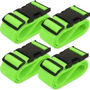 4 Pack Adjustable Luggage Straps for Suitcases – Secure Lock Travel Belts, 40''–78'' Fit, Easy Luggage Identification (Green) in Saudi Arabia