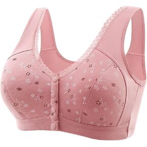 Women Front Closure No Underwire Full Coverage Push up Bra Plus Size Wireless Comfortable Everyday Bra in Kuwait