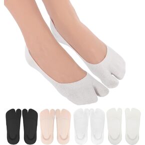 4 Pairs Tabi No Show Socks, Tabi Socks No Show Split Toe Low Cut Sock for Flip Flops Sneakers Loafers (Assorted Colors) in Saudi Arabia