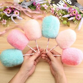 Felted Wool Lollipop Christmas Tree Hanging Ornaments - Handcrafted Felt Wool Lollipop Pink White Blue Christmas Ornaments for Home Party Set of 6 Cotton Candy Land Theme in Saudi Arabia