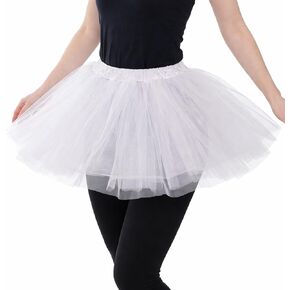 Multi-Layered Tutu Skirt for Cheerleader Outfit | One Size White Tutu Ballerina Skirt in Saudi Arabia