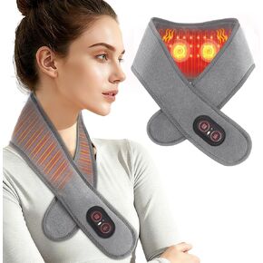 Neck Heating Pad with Massage, Heating Neck Wrap with 660nm 850nm Red Light, with 3000mAh Rechargeable, 3 Levels Heat & 3 Massage in Saudi Arabia