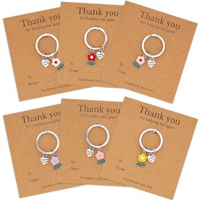 6Pcs Teacher Appreciation Keychains Gifts in Bulk Teacher Keychain Thank You for Helping Me Grow Gifts in Saudi Arabia