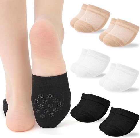 12 Pairs Toe Socks Womens for Mules, Cotton Half Socks No Show Invisible Non-slip Liners for Clogs White, Black, Skin in Kuwait