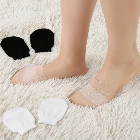 12 Pairs Toe Socks Womens for Mules, Cotton Half Socks No Show Invisible Non-slip Liners for Clogs White, Black, Skin in Kuwait