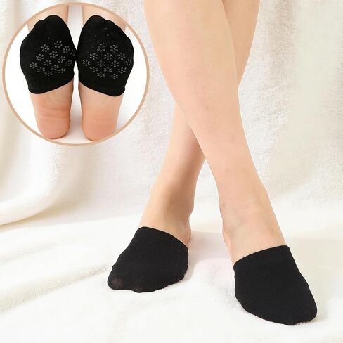 12 Pairs Toe Socks Womens for Mules, Cotton Half Socks No Show Invisible Non-slip Liners for Clogs White, Black, Skin in Kuwait