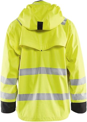 BLAKLADER Men's 4312 Hi-vis Windproof Waterproof Ventilated Rain Jacket with Welded Seams & Removable Adjustable Hood in Saudi Arabia