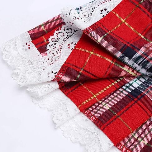 Women's Sexy Schoolgirl Lingerie Set Cosplay Outfit with Tie-Front Crop Top & Plaid Mini Skirt, Plus Size Roleplay Costume in Saudi Arabia