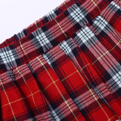 Women's Sexy Schoolgirl Lingerie Set Cosplay Outfit with Tie-Front Crop Top & Plaid Mini Skirt, Plus Size Roleplay Costume in Saudi Arabia
