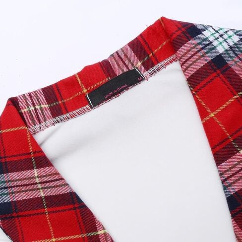 Women's Sexy Schoolgirl Lingerie Set Cosplay Outfit with Tie-Front Crop Top & Plaid Mini Skirt, Plus Size Roleplay Costume in Saudi Arabia