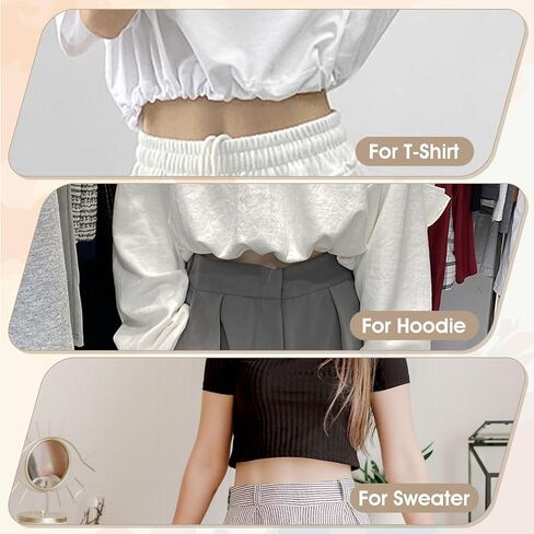 2 Pcs Crop Tuck, Shirt Tuck Band Women Adjustable Sweater Tucks Band Elastic Tucky Belt, Crop Tucks Bands Women Stretch Belt to Change the Style of Your Top in Saudi Arabia