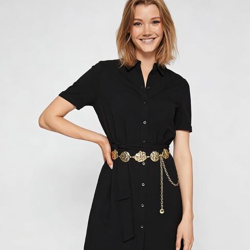 Women's Metal Waist Chain Adjustable Chain Belt for Jeans Dress in Saudi Arabia