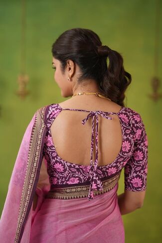 Narayanpeth Mercerized Pink Cotton Saree with Traditional Zari Border & Rich Pallu | Soft Lightweight Ethnic Cotton Saree for Women in Saudi Arabia