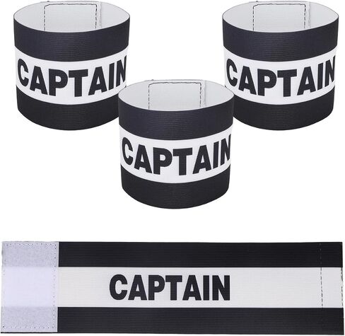 3pcs Captain Armbands Soccer, Adjustable Leader Football Arm Bands Breathable Soccer Captain Armband Sport Accessory for Football Rugby Basketball for Youth and Adults (Black) in Saudi Arabia