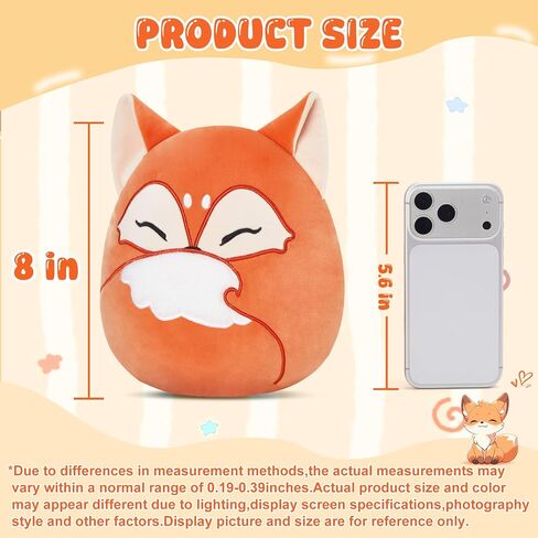 Glow Guards 8in Red Fox Plush Cute Fox Stuffed Animal Fox Plushies Pillow Soft Plushie Toy Birthday Gift for Kids Boys Girls in Saudi Arabia