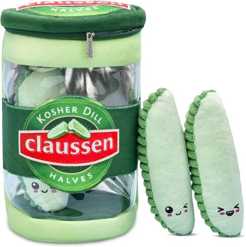 iscream Dill Pickle Spears 10" x 6.5" Pillow Set with 3 Plushie Pickle Mini Pillows and Zipper Closure in Kuwait