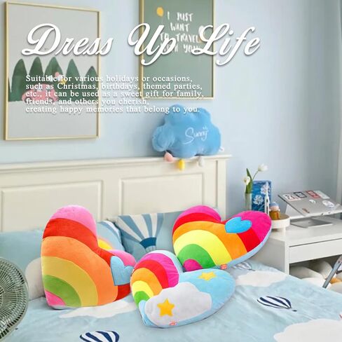 17.7"X13.8"Heart Pillow Stuffed Rainbow Heart Shaped Throw Pillow Plush Toy Gifts in Saudi Arabia