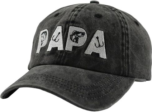Papa Fishing Hats for Men, Father's Day Birthday Gifts, Adjustable Cotton Dad Embroidered Baseball Cap in Saudi Arabia