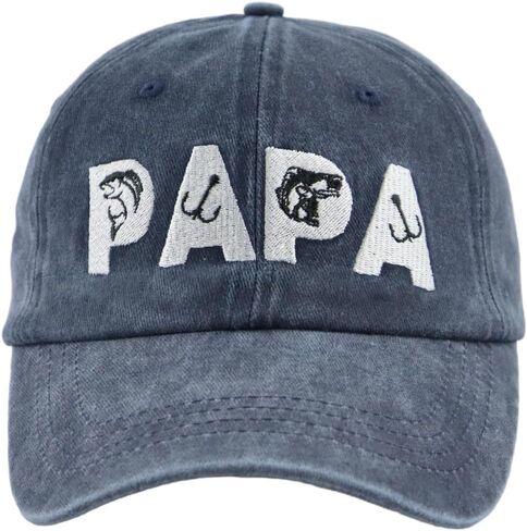 Papa Fishing Hats for Men, Father's Day Birthday Gifts, Adjustable Cotton Dad Embroidered Baseball Cap in Saudi Arabia