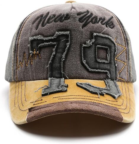 New York Hat 79 Patch Color-Block Baseball Cap Vintage Sun Hat in Kuwait