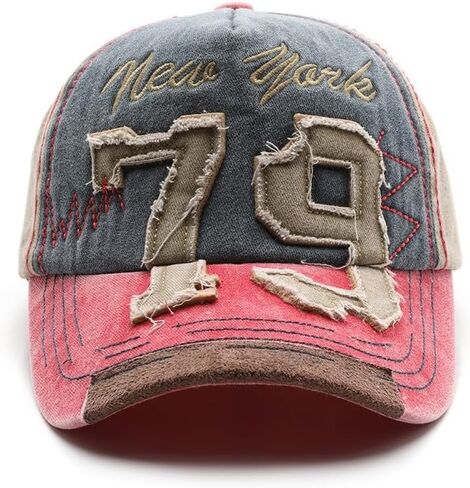 New York Hat 79 Patch Color-Block Baseball Cap Vintage Sun Hat in Kuwait