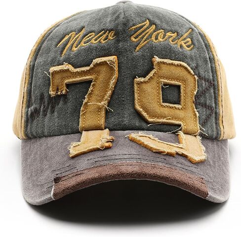 New York Hat 79 Patch Color-Block Baseball Cap Vintage Sun Hat in Kuwait