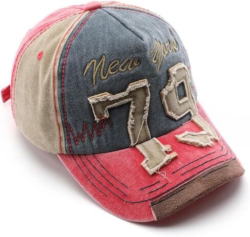 New York Hat 79 Patch Color-Block Baseball Cap Vintage Sun Hat in Kuwait