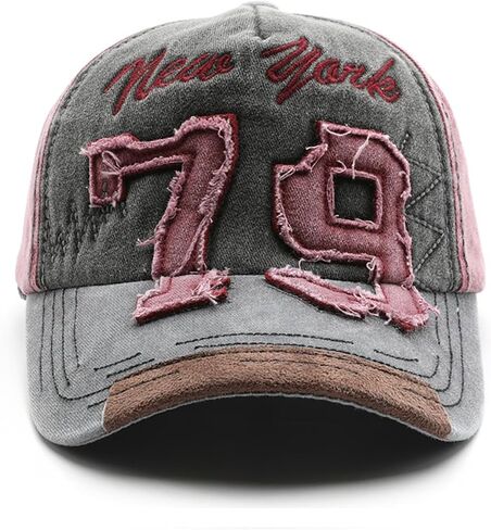 New York Hat 79 Patch Color-Block Baseball Cap Vintage Sun Hat in Kuwait