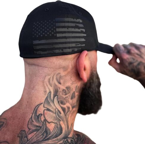 The Drive Clothing USA Flag Black Side Style STRETCHFIT Cotton HAT in Saudi Arabia